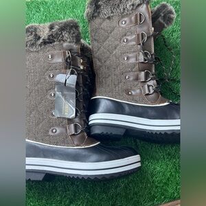 IDIFU‎ Women's Warm Winter Snow Boots Waterproof Anti-Slip Faux Fur Outdoor SZ 8